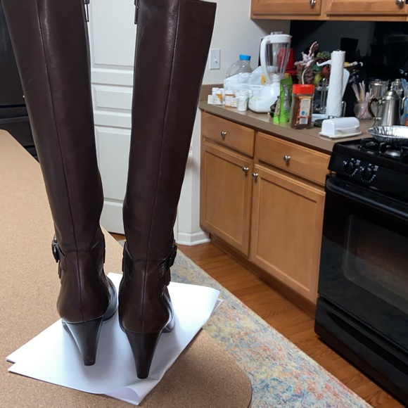 Coach Addie Semi Mate Leather Heel Boots - Picture 7 of 16